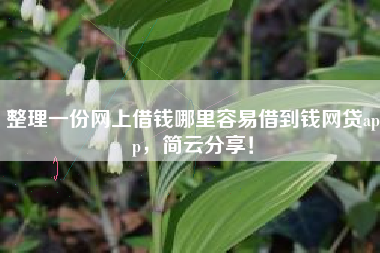 整理一份网上借钱哪里容易借到钱网贷app，简云分享！