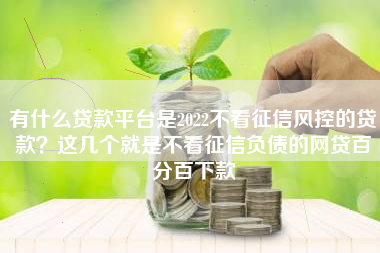 有什么贷款平台是2022不看征信风控的贷款？这几个就是不看征信负债的网贷百分百下款