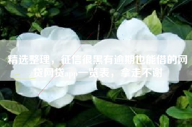 精选整理，征信很黑有逾期也能借的网贷网贷app一览表，拿走不谢