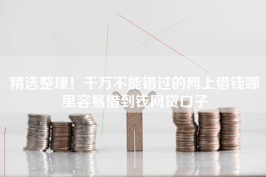 精选整理！千万不能错过的网上借钱哪里容易借到钱网贷口子