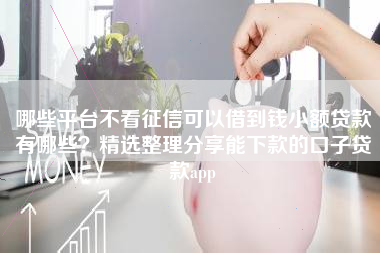 哪些平台不看征信可以借到钱小额贷款有哪些？精选整理分享能下款的口子贷款app