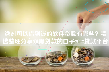 绝对可以借到钱的软件贷款有哪些？精选整理分享双黑贷款的口子2022贷款平台