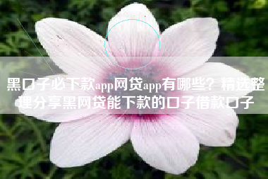 黑口子必下款app网贷app有哪些？精选整理分享黑网贷能下款的口子借款口子