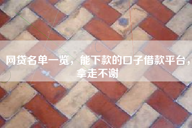 网贷名单一览，能下款的口子借款平台，拿走不谢