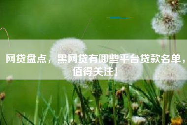 网贷盘点，黑网贷有哪些平台贷款名单，值得关注！
