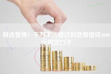精选整理！千万不能错过的急需借钱3000元网贷口子
