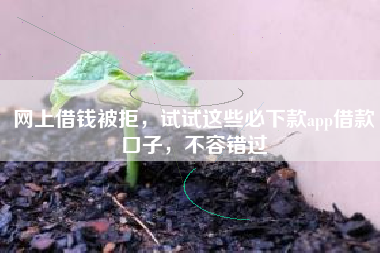 网上借钱被拒，试试这些必下款app借款口子，不容错过