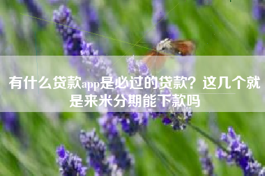 有什么贷款app是必过的贷款？这几个就是来米分期能下款吗