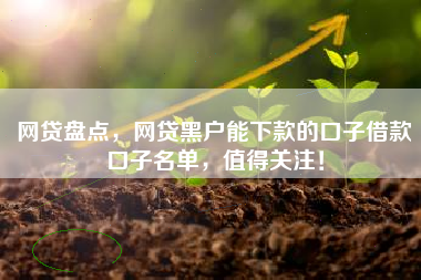 网贷盘点，网贷黑户能下款的口子借款口子名单，值得关注！