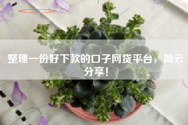 整理一份好下款的口子网贷平台，简云分享！