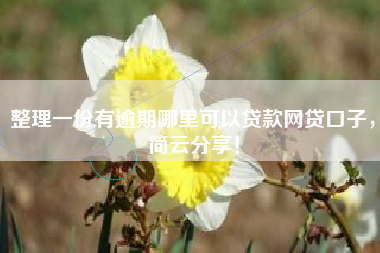 整理一份有逾期哪里可以贷款网贷口子，简云分享！