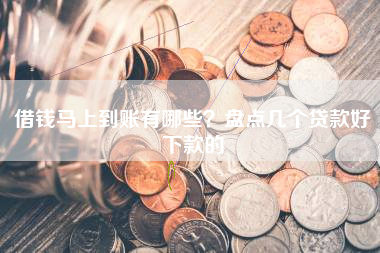 借钱马上到账有哪些？盘点几个贷款好下款的
