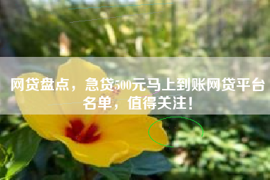 网贷盘点，急贷500元马上到账网贷平台名单，值得关注！