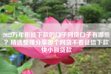 2022万年拒能下款的口子网贷口子有哪些？精选整理分享哪个网贷不看征信下款快小额贷款