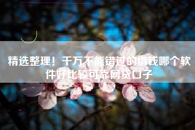 精选整理！千万不能错过的借钱哪个软件好比较可靠网贷口子