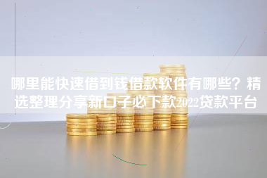 哪里能快速借到钱借款软件有哪些？精选整理分享新口子必下款2022贷款平台