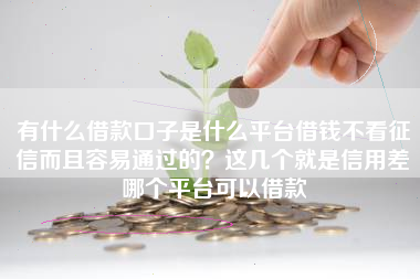 有什么借款口子是什么平台借钱不看征信而且容易通过的？这几个就是信用差哪个平台可以借款
