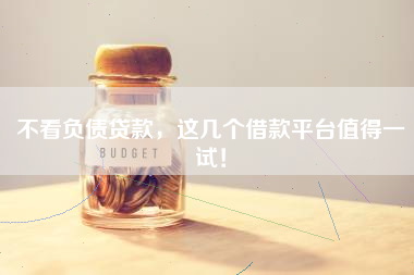不看负债贷款，这几个借款平台值得一试！