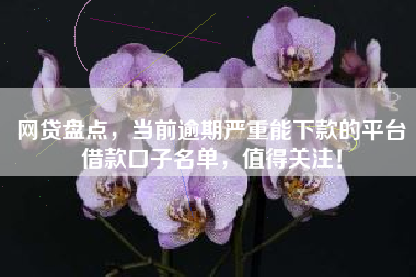 网贷盘点，当前逾期严重能下款的平台借款口子名单，值得关注！