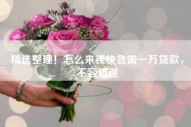 精选整理！怎么来钱快急需一万贷款，不容错过
