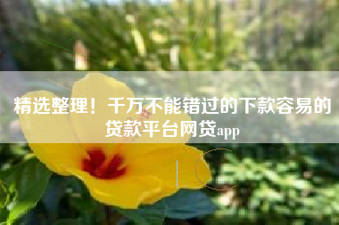 精选整理！千万不能错过的下款容易的贷款平台网贷app