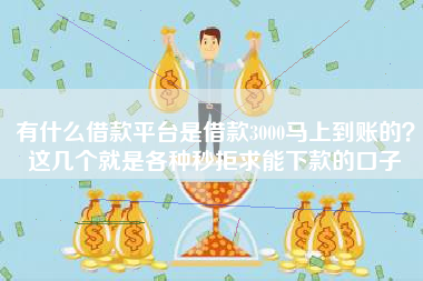有什么借款平台是借款3000马上到账的？这几个就是各种秒拒求能下款的口子