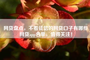 网贷盘点，不看征信的网贷口子有哪些网贷app名单，值得关注！