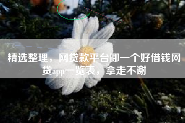 精选整理，网贷款平台哪一个好借钱网贷app一览表，拿走不谢