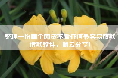 整理一份哪个网贷不看征信最容易放款借款软件，简云分享！