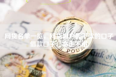 网贷名单一览，网贷黑户能下款的口子借款口子，拿走不谢