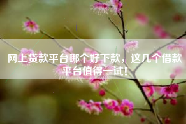 网上贷款平台哪个好下款，这几个借款平台值得一试！