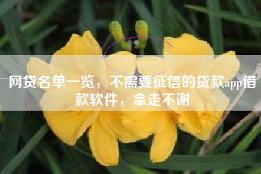 网贷名单一览，不需要征信的贷款app借款软件，拿走不谢