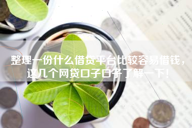 整理一份什么借贷平台比较容易借钱，这几个网贷口子口子了解一下！