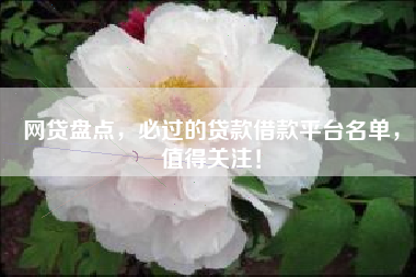 网贷盘点，必过的贷款借款平台名单，值得关注！