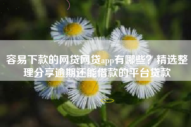 容易下款的网贷网贷app有哪些？精选整理分享逾期还能借款的平台贷款