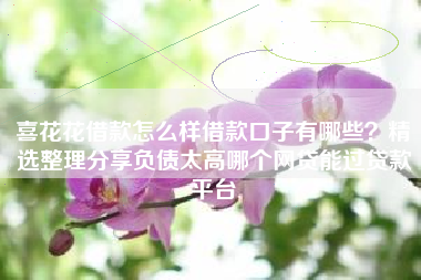喜花花借款怎么样借款口子有哪些？精选整理分享负债太高哪个网贷能过贷款平台