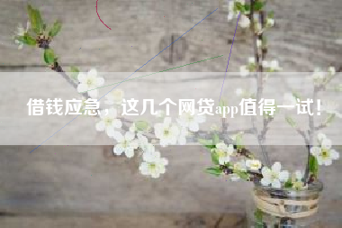 借钱应急，这几个网贷app值得一试！