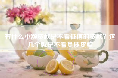 有什么小额贷款是不看征信的贷款？这几个就是不看负债贷款