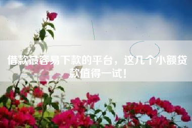 借款最容易下款的平台，这几个小额贷款值得一试！