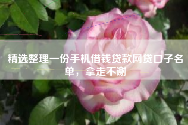 精选整理一份手机借钱贷款网贷口子名单，拿走不谢