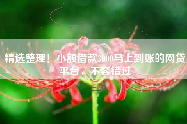 精选整理！小额借款3000马上到账的网贷平台，不容错过