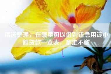 精选整理，在哪里可以借到钱急用钱小额贷款一览表，拿走不谢