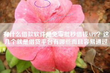 有什么借款软件是免审批秒借钱APP？这几个就是借贷平台有哪些而且容易通过
