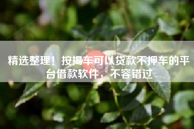 精选整理！按揭车可以贷款不押车的平台借款软件，不容错过