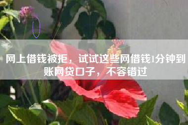 网上借钱被拒，试试这些网借钱1分钟到账网贷口子，不容错过