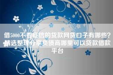 借5000不看征信的贷款网贷口子有哪些？精选整理分享负债高哪里可以贷款借款平台