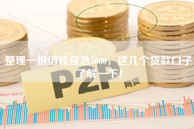 整理一份借钱应急5000，这几个贷款口子了解一下！