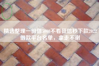 精选整理一份借5000不看征信秒下款2022借款平台名单，拿走不谢