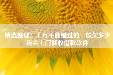 精选整理！千万不能错过的一般欠多少钱会上门催收借款软件