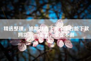 精选整理，逾期状态下哪个平台能下款网贷app一览表，拿走不谢
